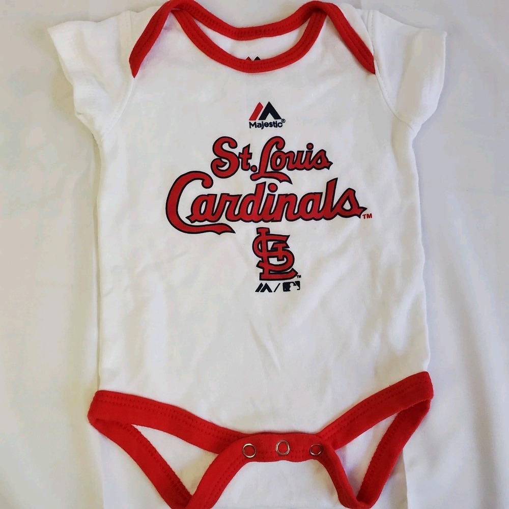 MAJESTIC GENUINE MERCHANDISE‎ LIC White ST. LOUIS CARDINALS Mlb ONE PIECE 0-3 Mo